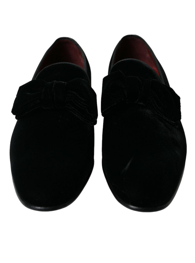 Dolce & Gabbana Black Velvet Loafers Formal Dress Shoes - Ellie Belle
