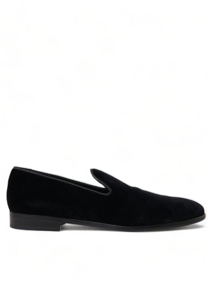 Dolce & Gabbana Black Velvet Loafers Formal Shoes - Ellie Belle