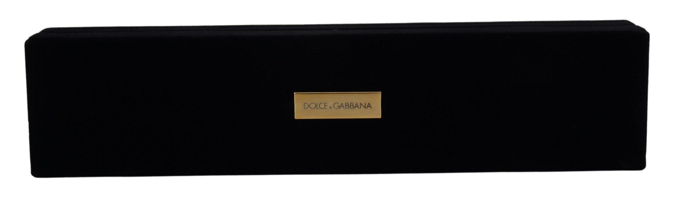 Dolce & Gabbana Black Velvet Logo Plaque Storage Bracelet Jewelry Box - Ellie Belle