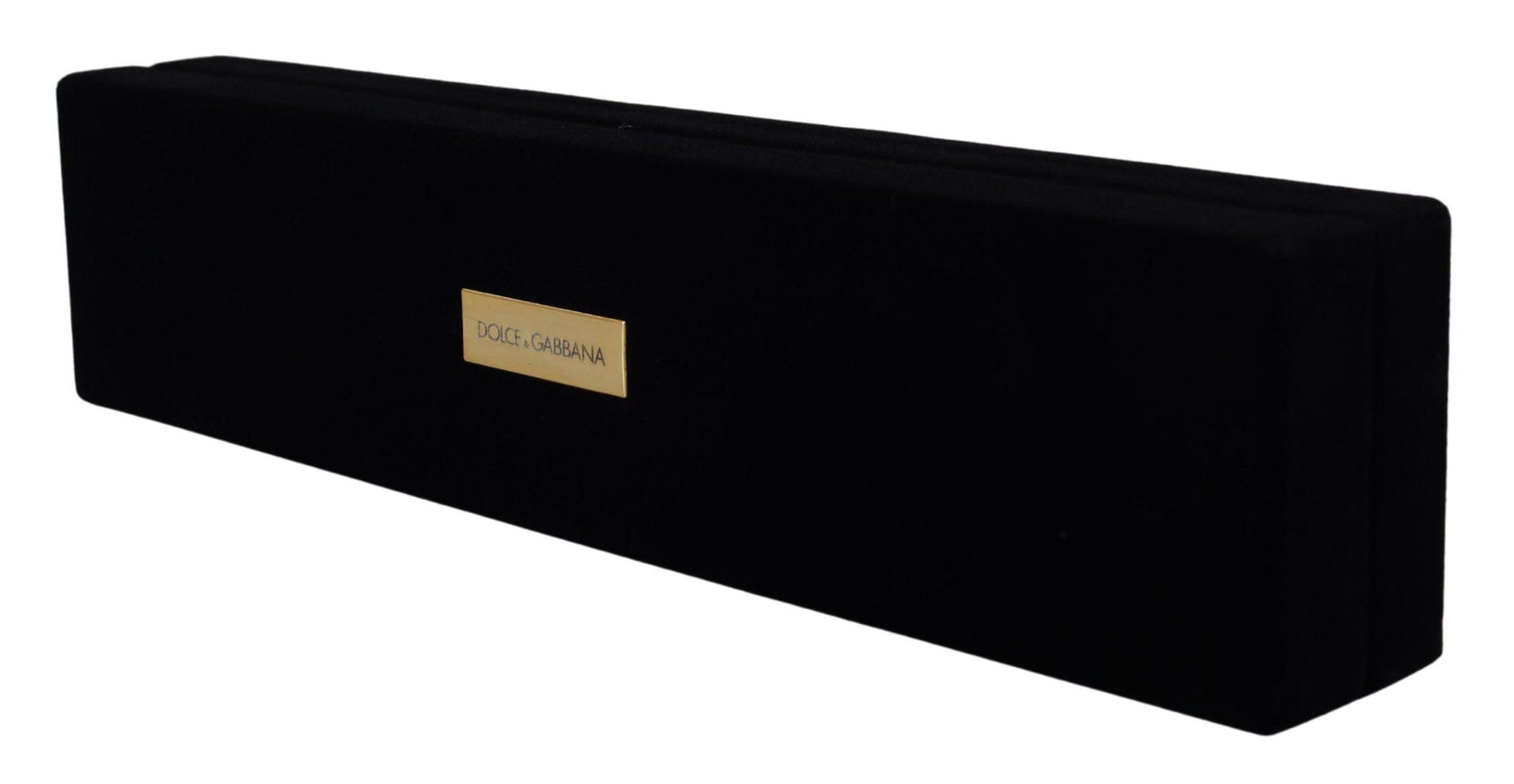 Dolce & Gabbana Black Velvet Logo Plaque Storage Bracelet Jewelry Box - Ellie Belle