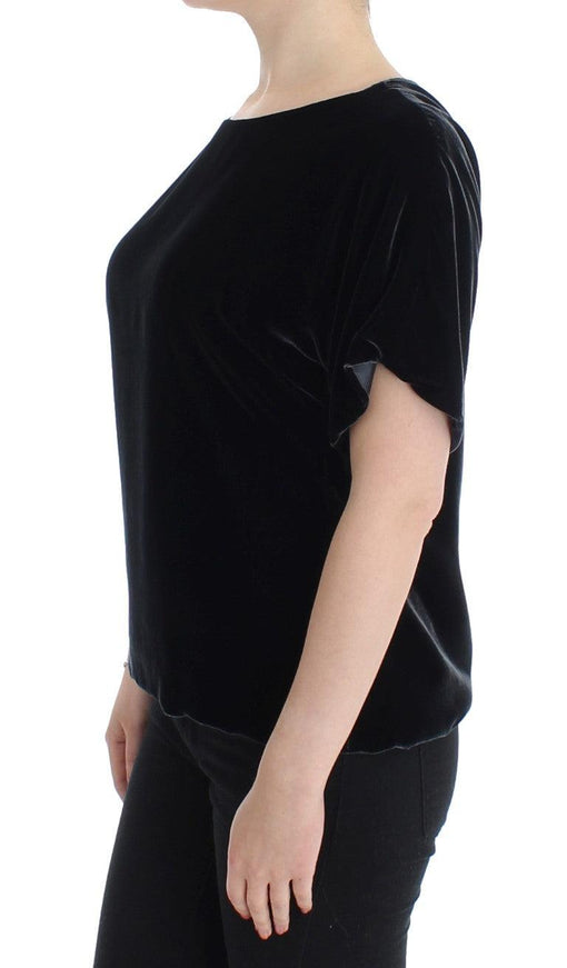 Dolce & Gabbana Black velvet shortsleeved blouse