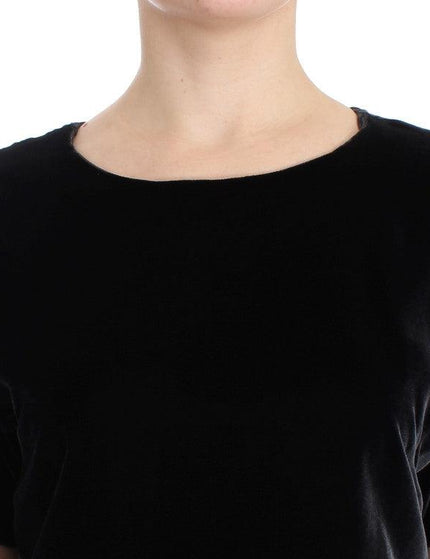 Dolce & Gabbana Black velvet shortsleeved blouse - Ellie Belle