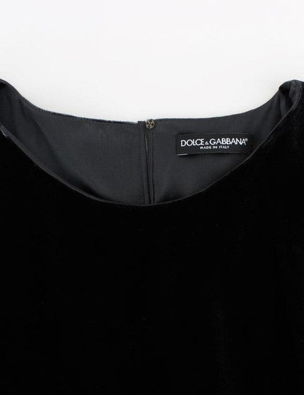 Dolce & Gabbana Black velvet shortsleeved blouse - Ellie Belle