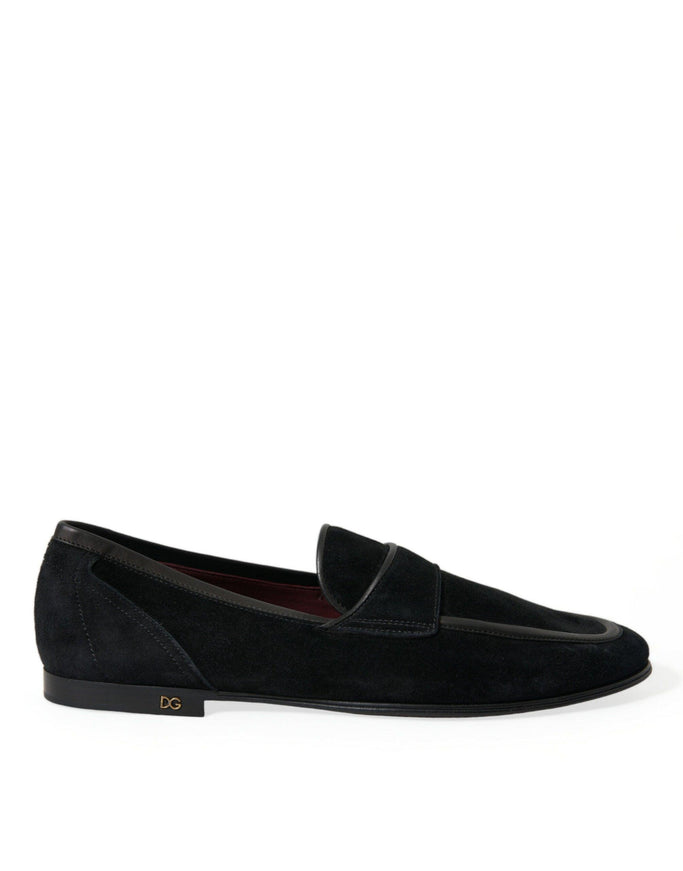 Dolce & Gabbana Black Velvet Slip On Loafers Dress Shoes - Ellie Belle