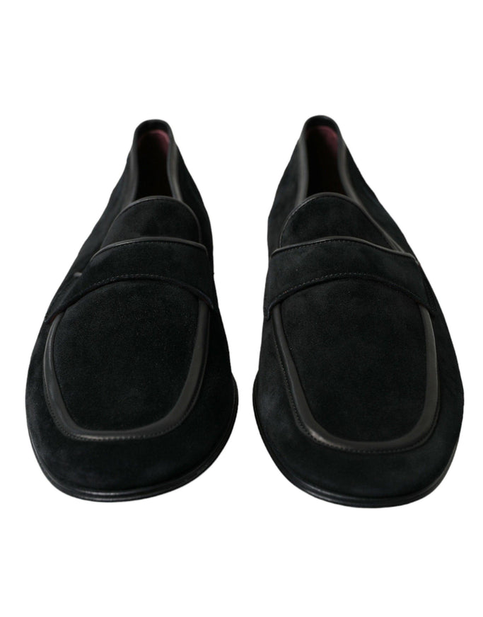 Dolce & Gabbana Black Velvet Slip On Loafers Dress Shoes - Ellie Belle