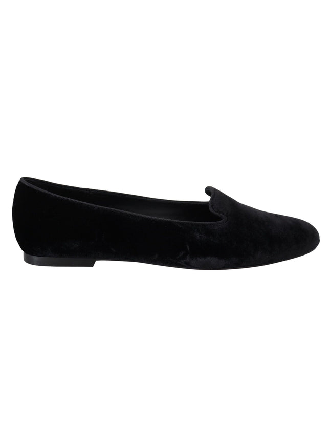Dolce & Gabbana Black Velvet Slip Ons Loafers Flats Shoes - Ellie Belle