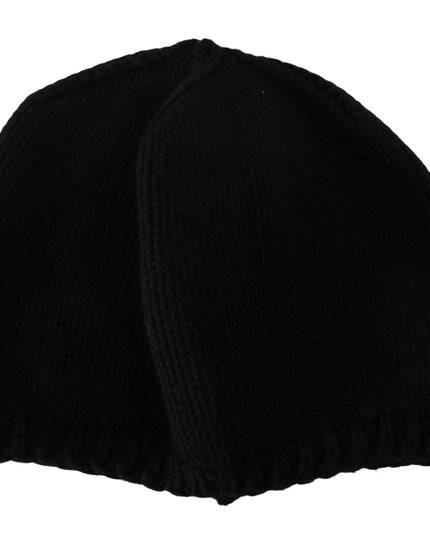 Dolce & Gabbana Black Virgin Wool Knitted Women Winter Beanie Hat - Ellie Belle