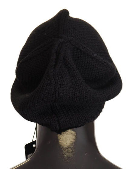 Dolce & Gabbana Black Virgin Wool Knitted Women Winter Beanie Hat - Ellie Belle