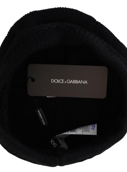 Dolce & Gabbana Black Virgin Wool Women Winter Beanie Cap Hat - Ellie Belle