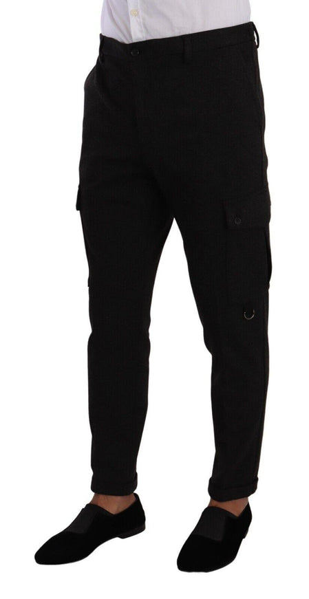 Dolce & Gabbana Black Viscose Cargo Skinny Men Trouser Pants - Ellie Belle