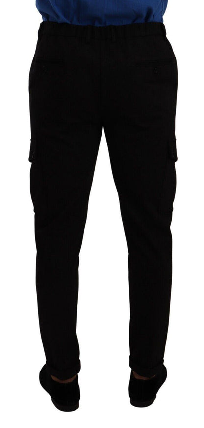 Dolce & Gabbana Black Viscose Skinny Cargo Trouser Pants - Ellie Belle