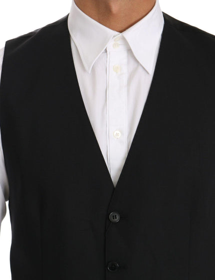 Dolce & Gabbana Black Waistcoat Formal Gilet Dress Wool Vest - Ellie Belle