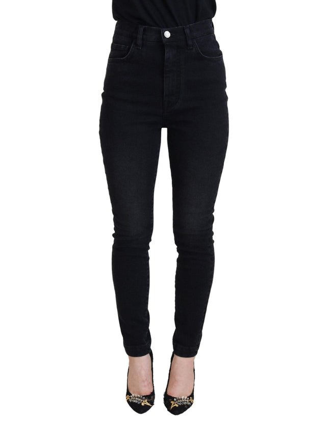 Dolce & Gabbana Black Washed Cotton High Waist Denim Jeans - Ellie Belle