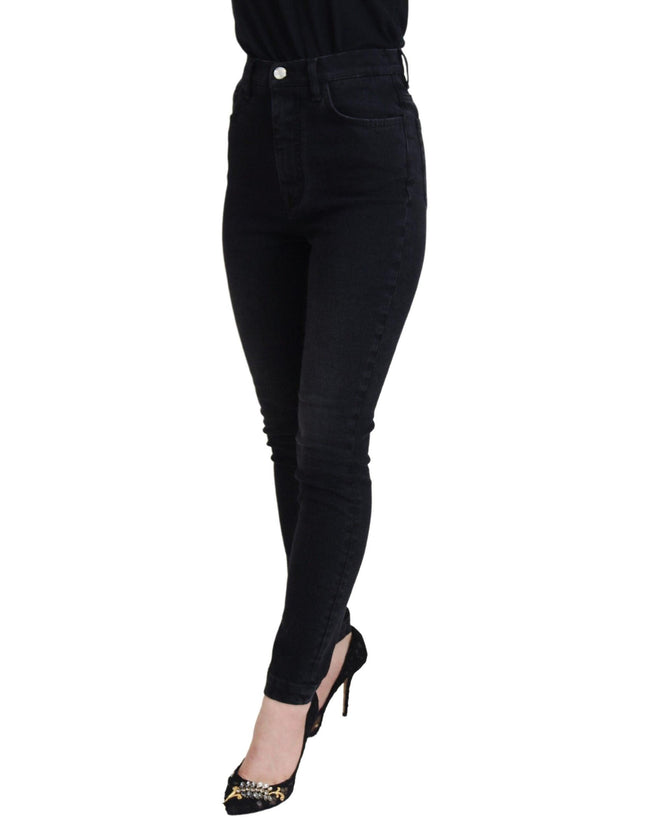 Dolce & Gabbana Black Washed Cotton High Waist Denim Jeans - Ellie Belle