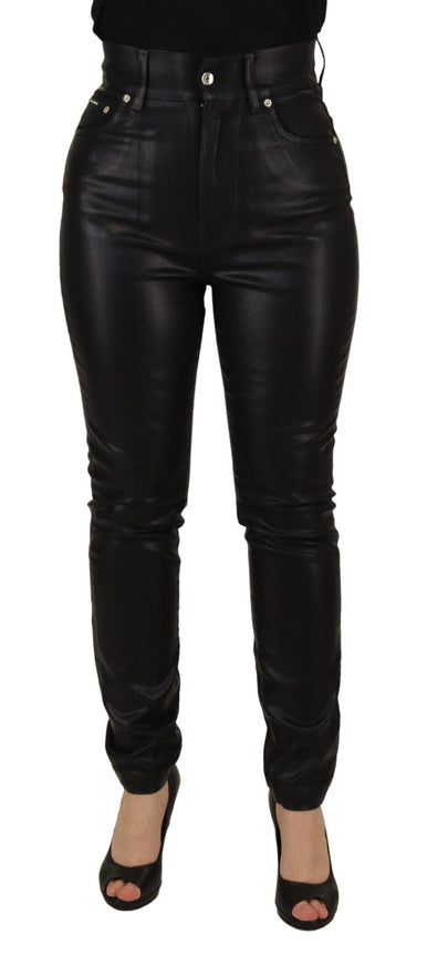 Dolce & Gabbana Black Washed High Waist Skinny Denim Pants - Ellie Belle