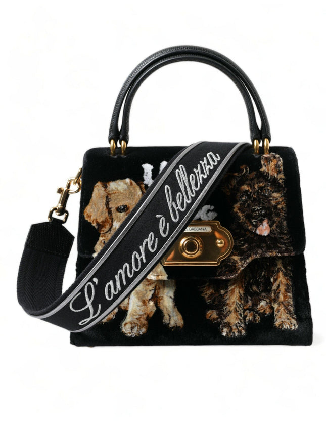 Dolce & Gabbana Black WELCOME I Love My Dog Top Handle Women Bag - Ellie Belle