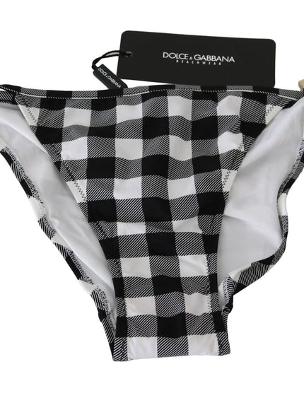 Dolce & Gabbana Black White Bottom Bikini Beachwear Swimsuit - Ellie Belle