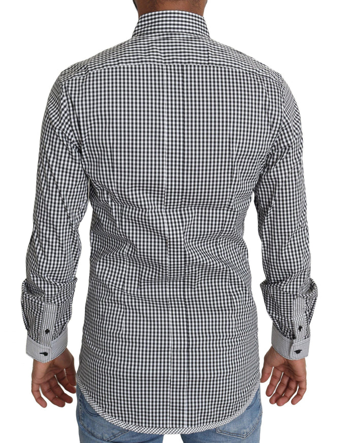 Dolce & Gabbana Black White Checkered Casual Shirt - Ellie Belle