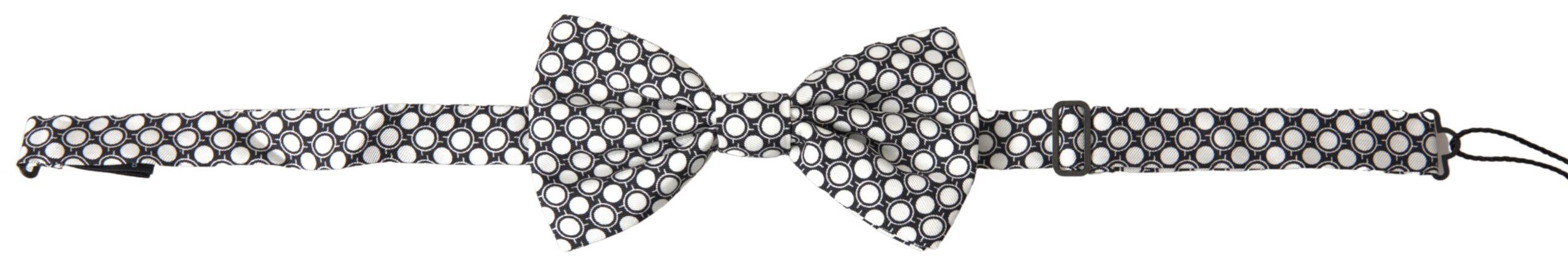 Dolce & Gabbana Black White Circles Adjustable Neck Papillon Men Bow Tie - Ellie Belle