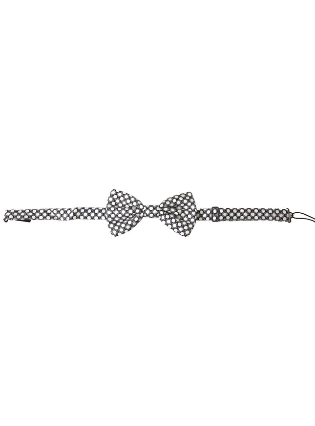 Dolce & Gabbana Black White Circles Adjustable Neck Papillon Men Bow Tie - Ellie Belle