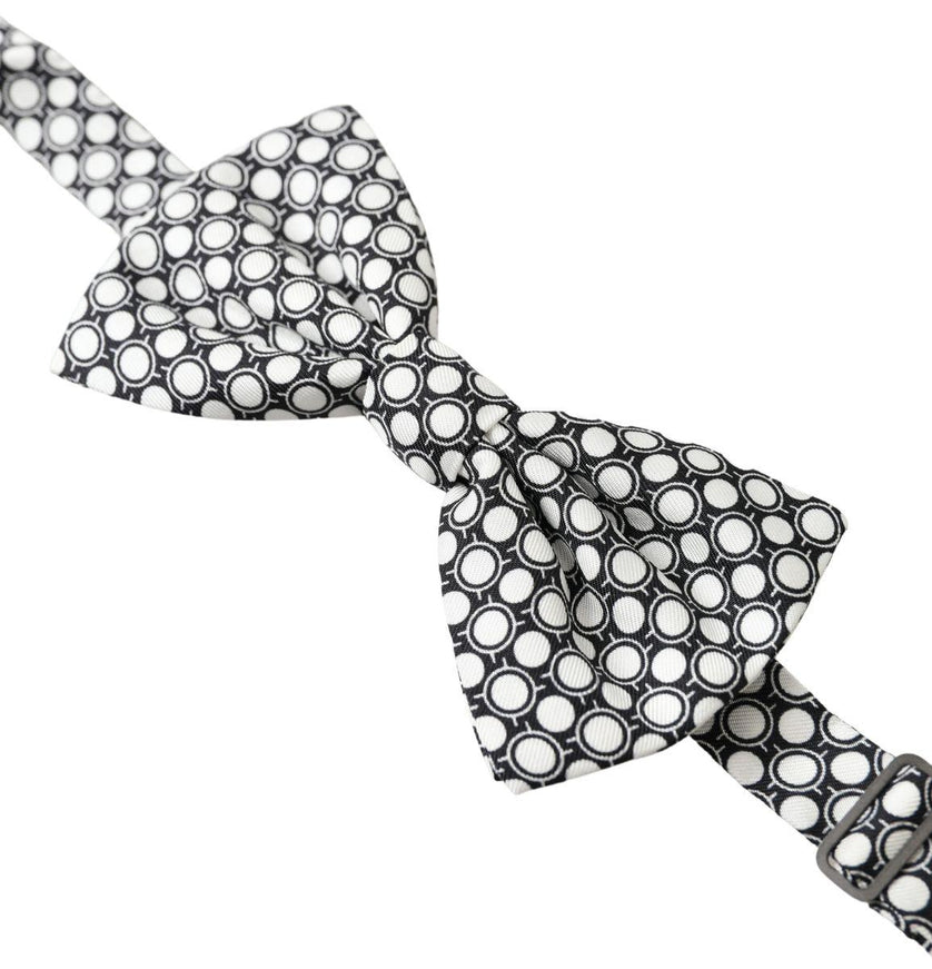 Dolce & Gabbana Black White Circles Adjustable Neck Papillon Men Bow Tie - Ellie Belle