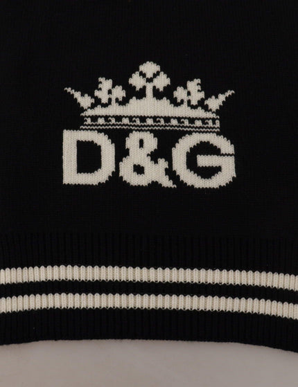 Dolce & Gabbana Black White Cotton DG Printed Cashmere Shawl Scarf - Ellie Belle