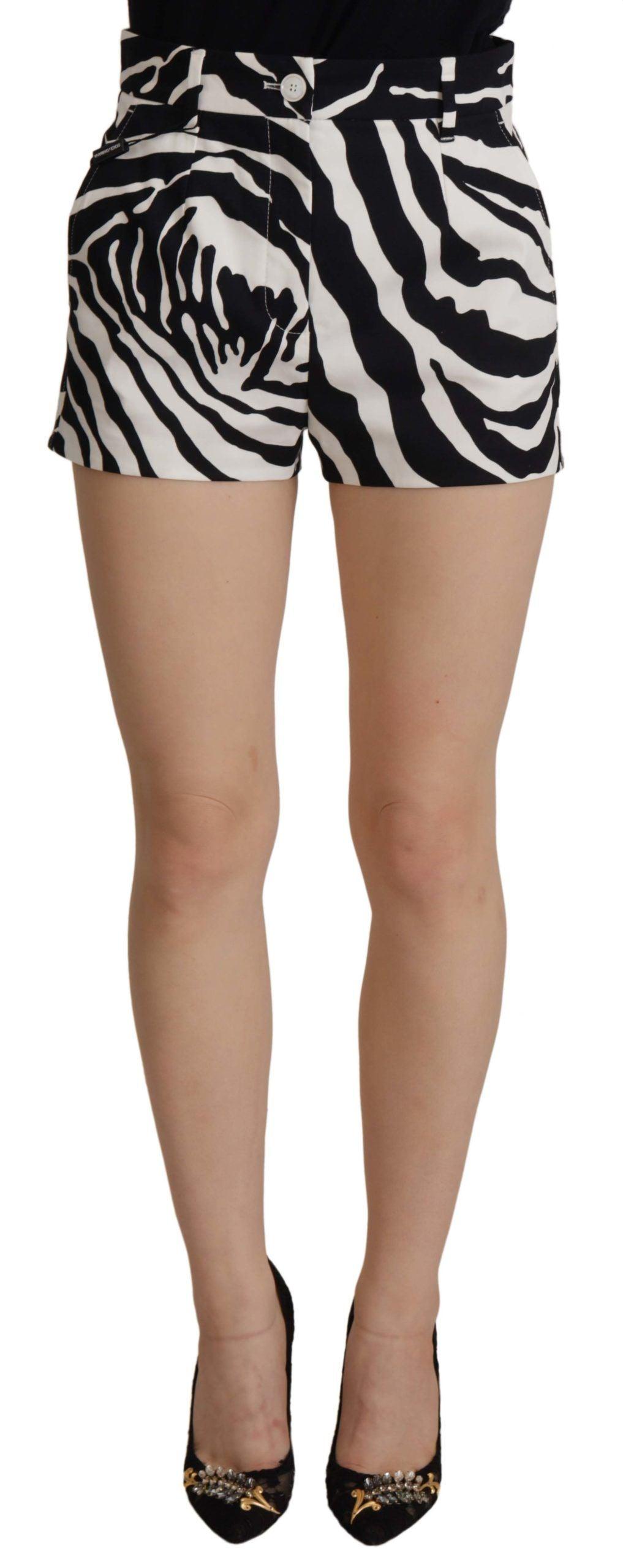 Dolce & Gabbana Black White Cotton Stretch Hot Pants Shorts - Ellie Belle