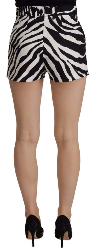 Dolce & Gabbana Black White Cotton Stretch Hot Pants Shorts - Ellie Belle