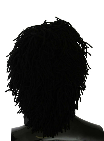 Dolce & Gabbana Black White Knitted Cashmere Animal Design Hat