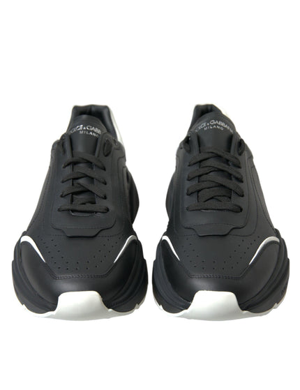 Dolce & Gabbana Black White Leather Logo Daymaster Sneakers Shoes - Ellie Belle