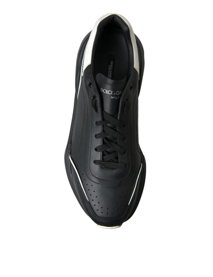 Dolce & Gabbana Black White Leather Logo Daymaster Sneakers Shoes - Ellie Belle