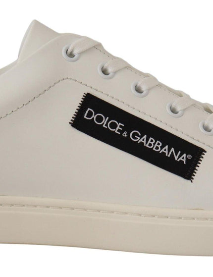 Dolce & Gabbana Black White Leather Low Top Sneakers - Ellie Belle
