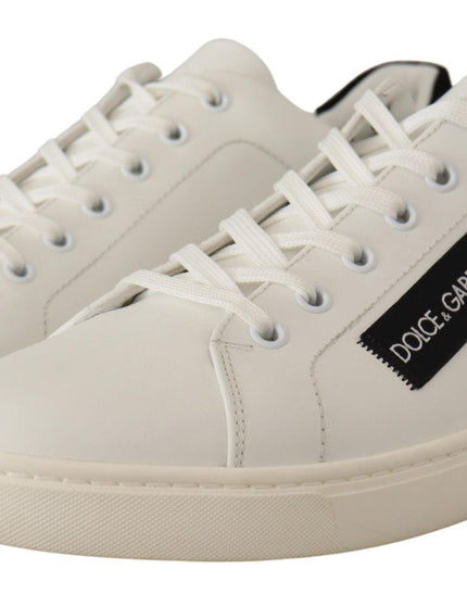 Dolce & Gabbana Black White Leather Low Top Sneakers - Ellie Belle