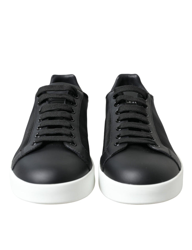 Dolce & Gabbana Black White Logo Mesh Sneakers Women Shoes - Ellie Belle
