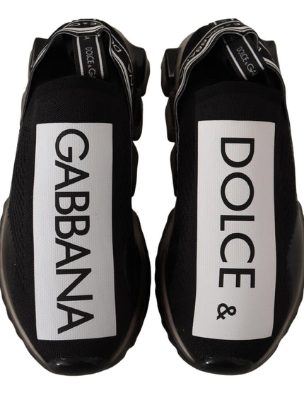 Dolce & Gabbana Black White Low Top Sorrento Sneakers - Ellie Belle