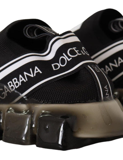 Dolce & Gabbana Black White Low Top Sorrento Sneakers - Ellie Belle
