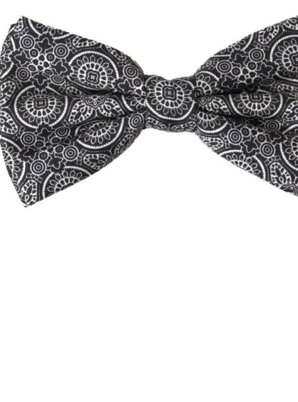 Dolce & Gabbana Black White Pattern Adjustable Neck Papillon Bow Tie - Ellie Belle
