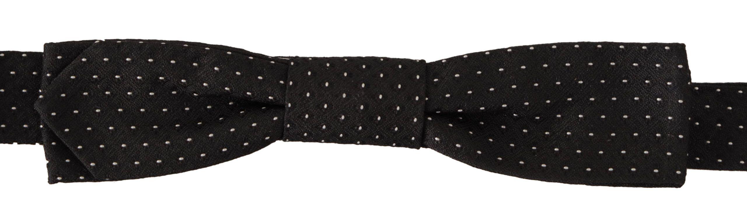 Dolce & Gabbana Black White Polka 100% Silk Neck Papillon Tie - Ellie Belle