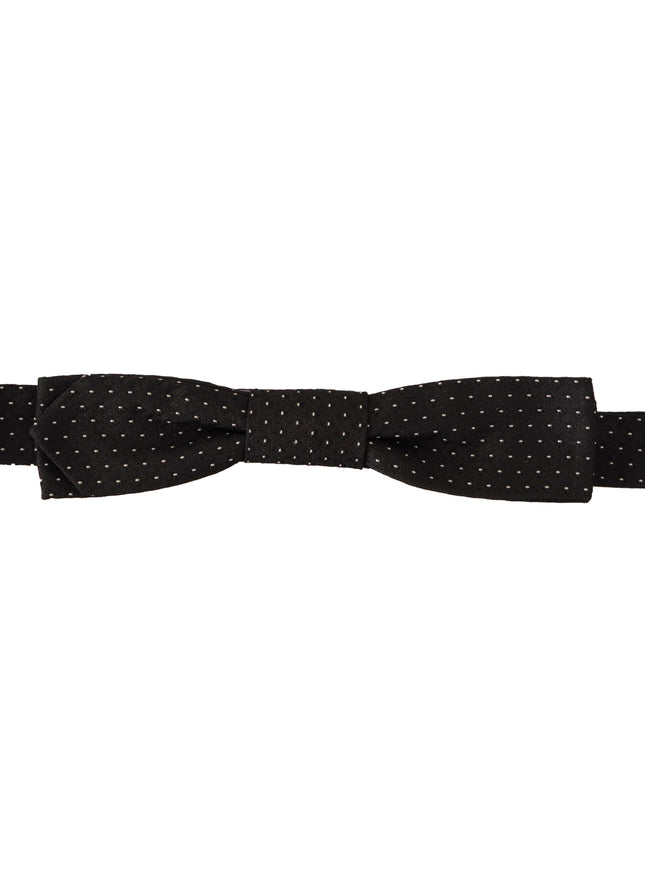 Dolce & Gabbana Black White Polka 100% Silk Neck Papillon Tie - Ellie Belle