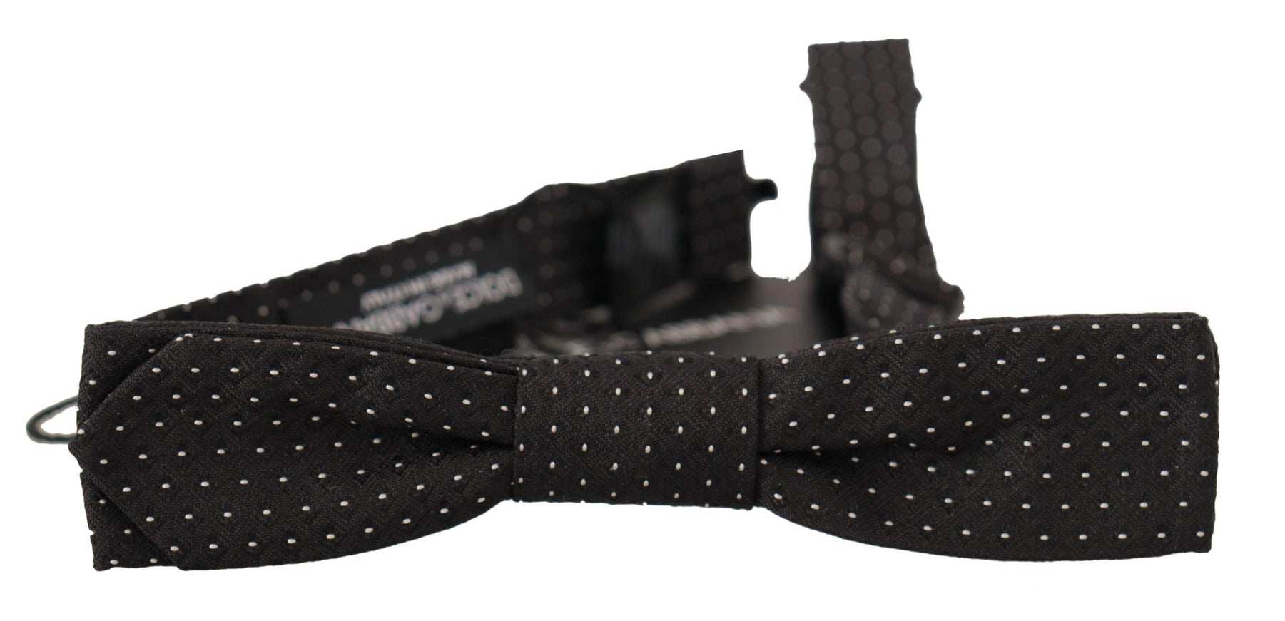 Dolce & Gabbana Black White Polka 100% Silk Neck Papillon Tie - Ellie Belle