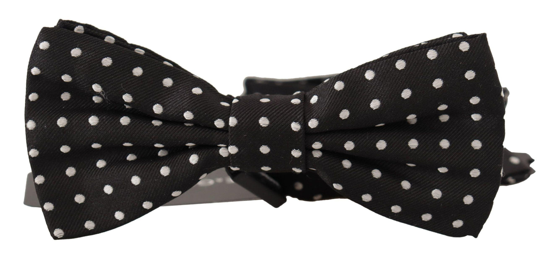 Dolce & Gabbana Black White Polka Dot 100% Silk Neck Papillon Bow Tie - Ellie Belle