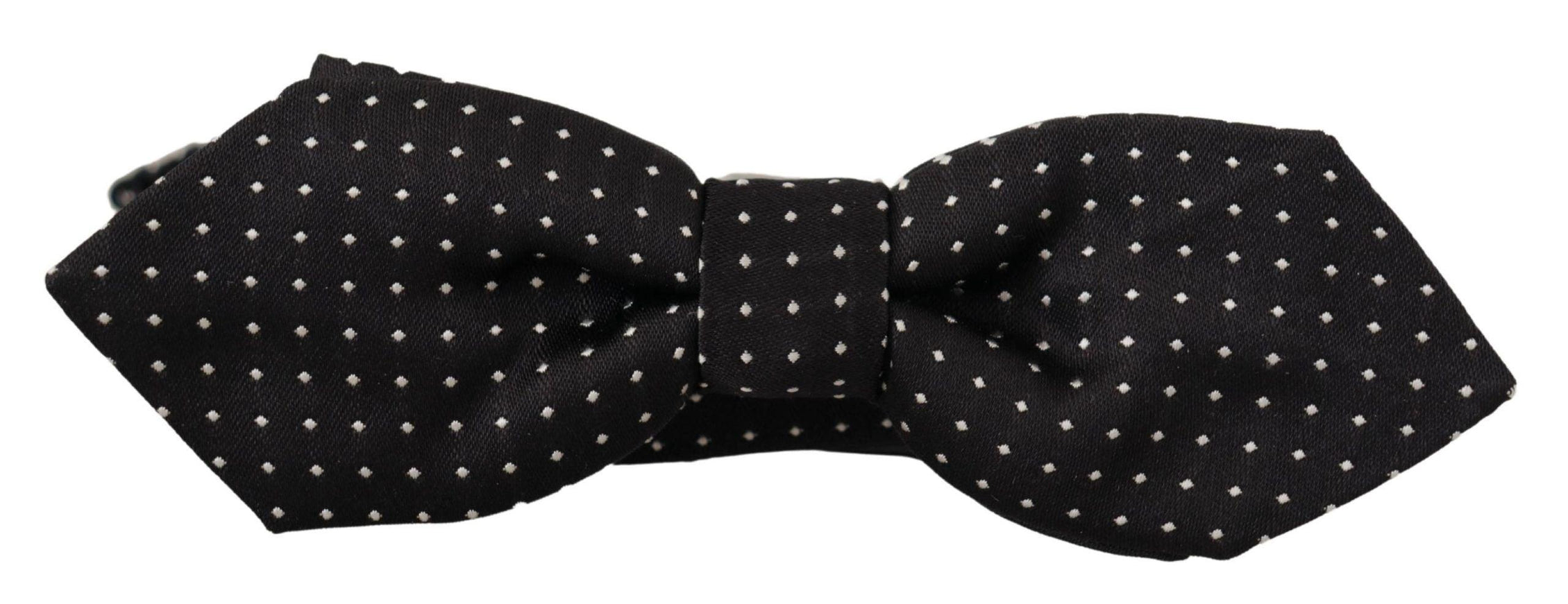 Dolce & Gabbana Black White Polka Dot Adjustable Neck Papillon Bow Tie - Ellie Belle