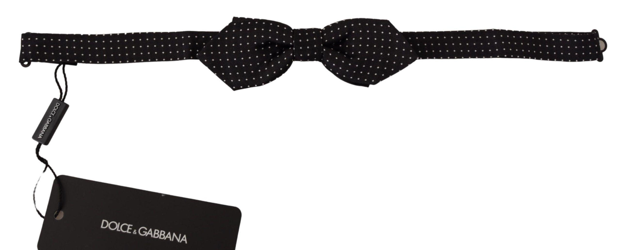 Dolce & Gabbana Black White Polka Dot Adjustable Neck Papillon Bow Tie - Ellie Belle