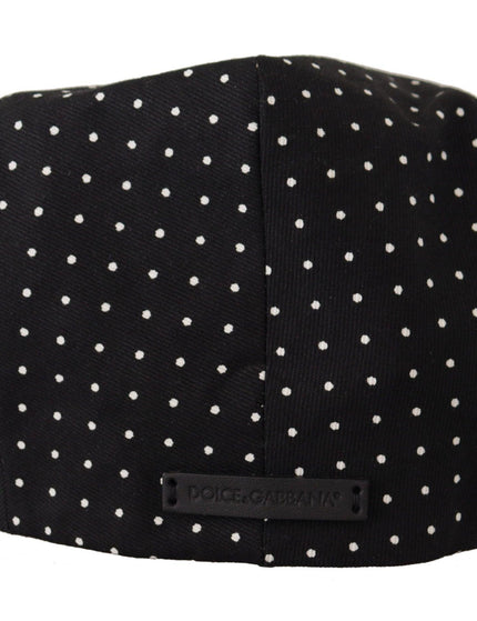 Dolce & Gabbana Black White Polka Dot Newsboy Men Capello Hat - Ellie Belle