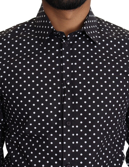 Dolce & Gabbana Black White Polka Dots Casual Shirt - Ellie Belle