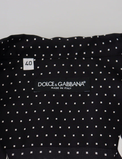 Dolce & Gabbana Black White Polka Dots Men Pajama Silk Top - Ellie Belle