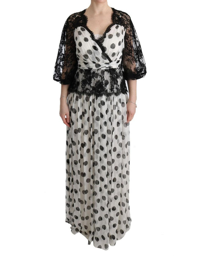Dolce & Gabbana Black White Polka Dotted Floral Dress - Ellie Belle