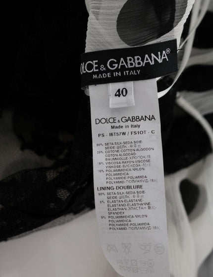 Dolce & Gabbana Black White Polka Dotted Floral Dress - Ellie Belle
