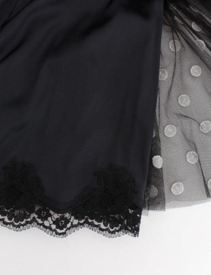 Dolce & Gabbana Black White Polka Dotted Ruffled Dress - Ellie Belle