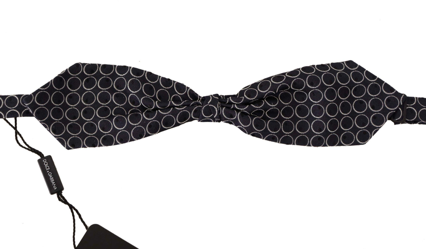 Dolce & Gabbana Black White Round 100% Silk Neck Papillon Tie - Ellie Belle